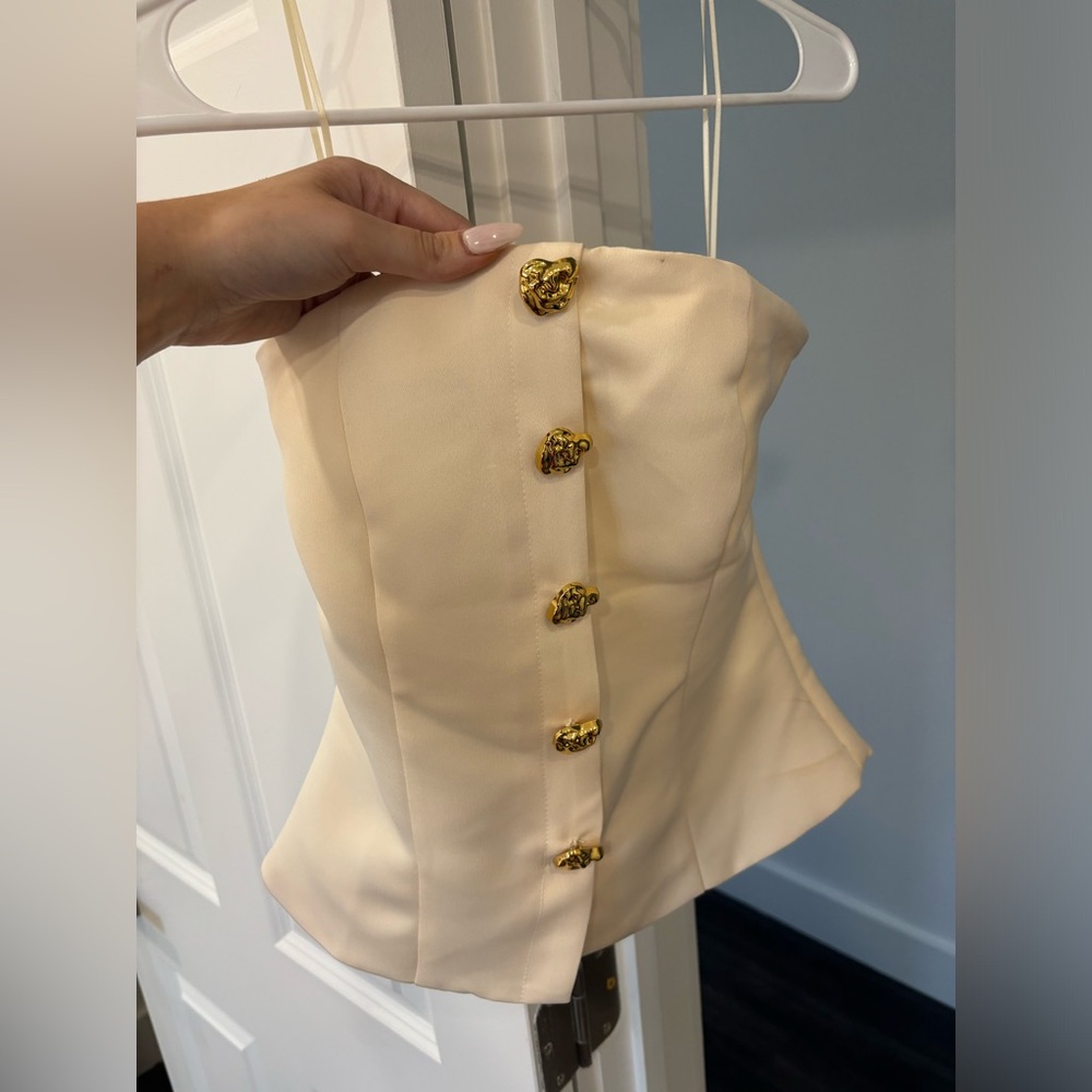 Endless Rose Strapless Button Up Top - image 1